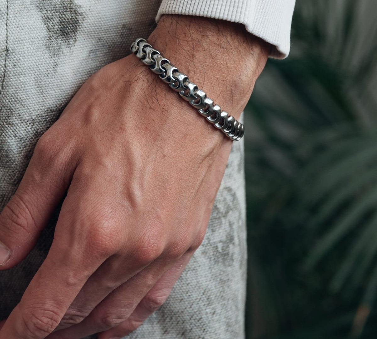 Heren Stalen Armband Bordeaux - iXXXi Men