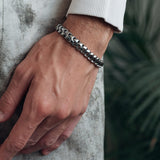 Heren Stalen Armband Bordeaux - iXXXi Men