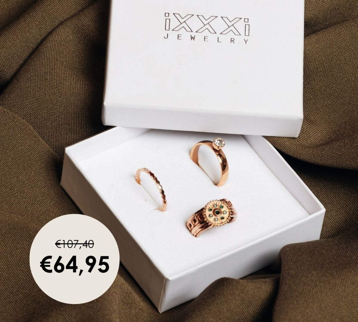 WEEKENDDEAL Ringset Midnight Emerald - iXXXi Jewelry