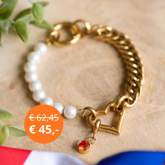 WK deal - Samengestelde armband Christal met oranje bedel - iXXXi Connect