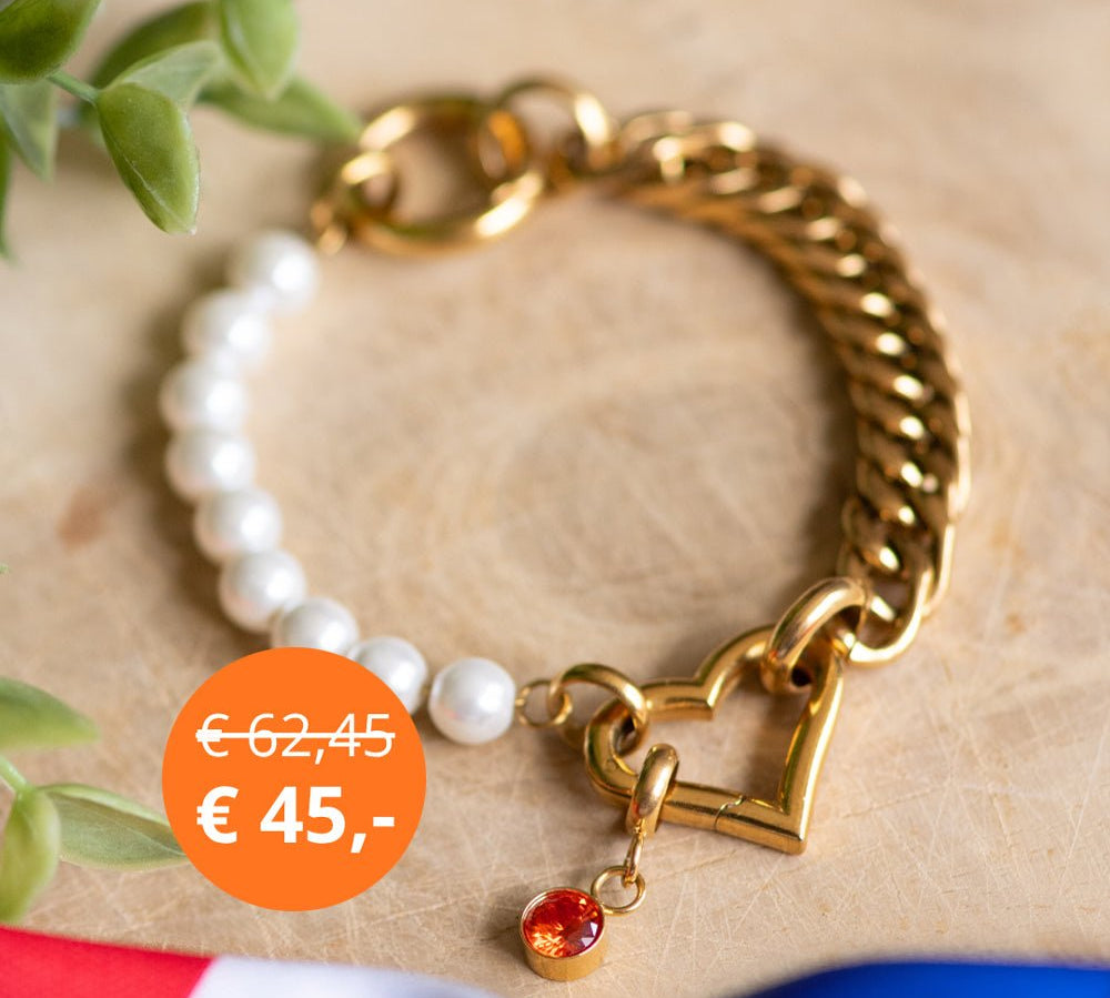 WK deal - Samengestelde armband Christal met oranje bedel - iXXXi Connect