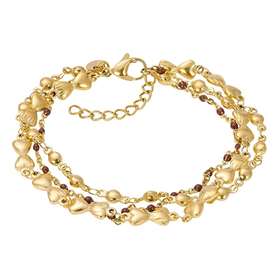 Bild von Armband Botswana (braune Perlen) 17+3cm