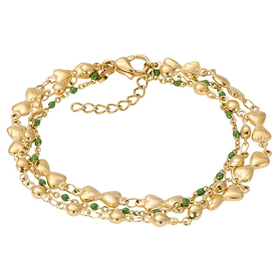 Bild von Armband Botswana (grüne Perlen) 17+3cm
