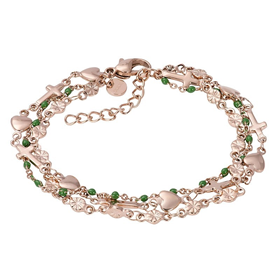 Afbeelding van Armband Ghana (green beads) 17+3cm