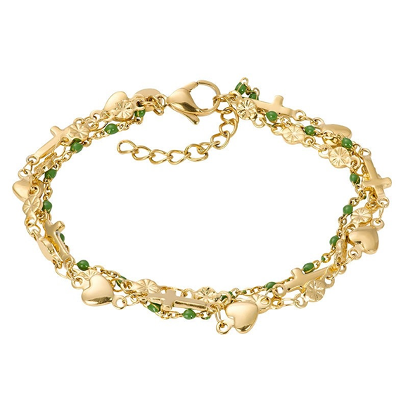 Product image 1 of Armband Ghana (grüne Perlen) 17+3cm