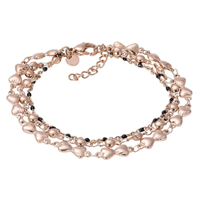 Image of Bracelet Botswana (black beads) 17+3cm