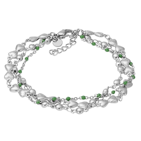 Product image 1 of Bracelet Botswana (green beads) 17+3cm