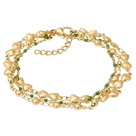 Image of Bracelet Botswana (green beads) 17+3cm
