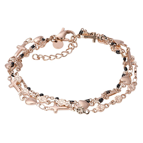 Image of Bracelet Ghana (black beads) 17+3cm