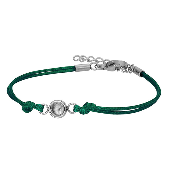 Product image 1 of Bracelet Wax Cord Top Part Base Army Green 17+3cm