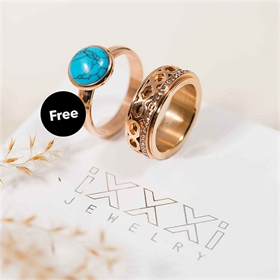 Image of Champagne Sparkle Combined Ring set - Rose gold