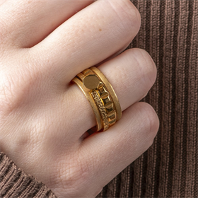 Image of Combined iXXXi ring Abstract - Gold