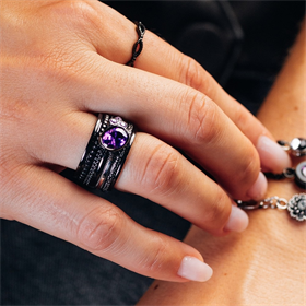 Image of Combined iXXXi ring  Rock Black Tanzanite