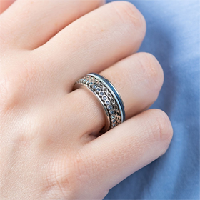 Image of Combined Ring Blue silver