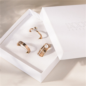 Image of Dynasty Zusammengesetzte ring set - rotgold