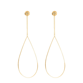 Image of Ear studs Oval Chain Stone