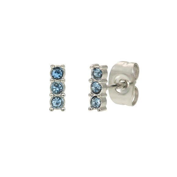 Product image 1 of Ear studs Triple Stone Blue