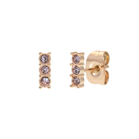Image of Ear studs Triple Stone Tanzanite