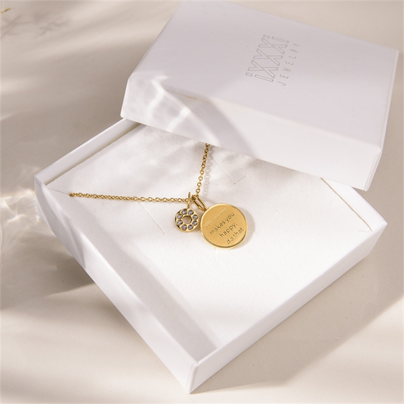 Product image 1 of Lotus necklace + charms jewelry set - Gold