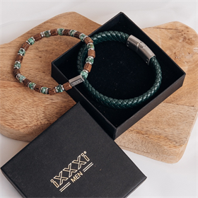 Afbeelding van Men sieraden set donkergroen