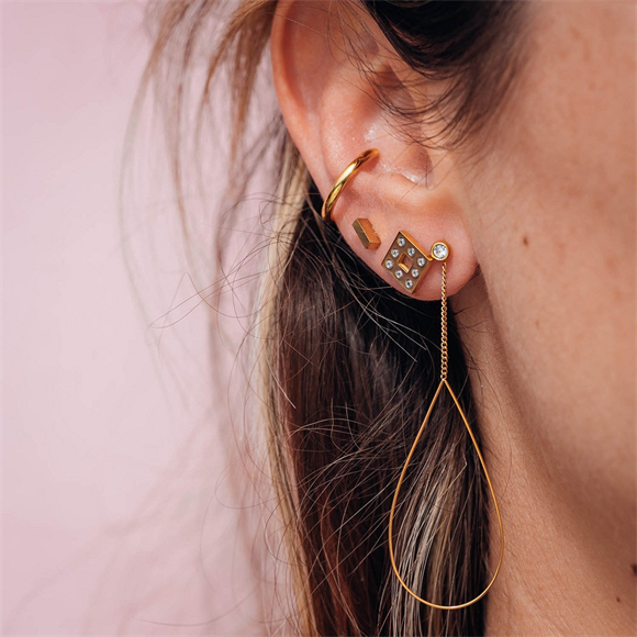 Product image 1 of Ohrringe Oval Chain Stone