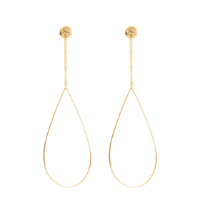 Afbeelding van Oorbellen Oval Chain Stone