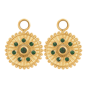 Afbeelding van Oorring Bedels Midnight Emerald