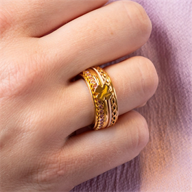 Image of Samengestelde iXXXi ring Lucky Clover - Goud