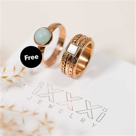 Afbeelding van Samengestelde iXXXi ring Pink Shell - Rosé goud