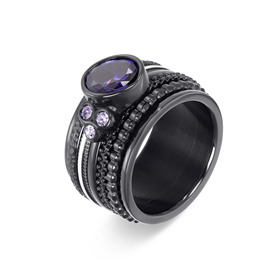 Bild von Zusammengesetzte iXXXi ring  Rock Black Tanzanite