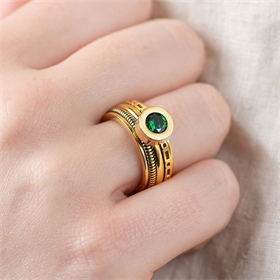 Image of Zusammengesetzte ring CreArtive Emerald Gold